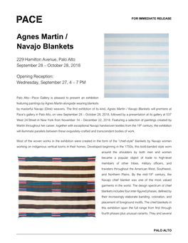 Agnes Martin / Navajo Blankets