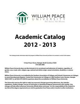 2012-2013 Academic Catalog