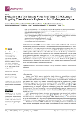 Evaluation of a Trio Toscana Virus Real-Time RT-PCR Assay Targeting Three Genomic Regions Within Nucleoprotein Gene