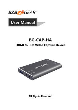 BG-CAP-HA Manual