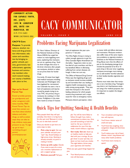 Cacy Communicator 419- 774- 5683 Volume 1, Issue 9 J U N E 2 0 1 4