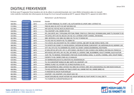 DIGITALE FREKVENSER De Fleste Nyere TV-Apparater Finner Kanalene Selv Når Du Utfører Et Automatisk Kanalsøk, Men I Noen Tilfeller Må Kanalene Søkes Inn Manuelt