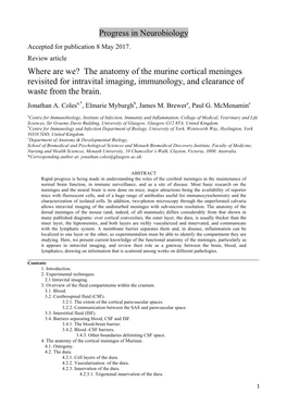 The Anatomy of the Murine Cortical Meninges Revisited for Intravital Imaging, Immunology, and Clearance of Waste from the Brain