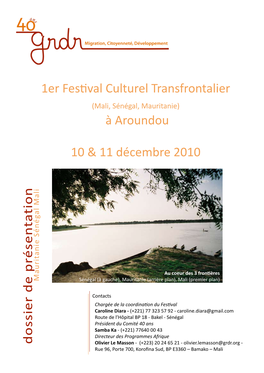 Dossie R De Prése N Ta Tion 1Er Festival Culturel Transfrontalier À Aroundou
