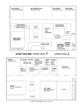 G-Fest Site Map: Upper Level Lower Level