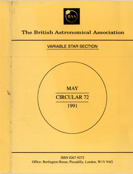 Variable Star Section Circular 72