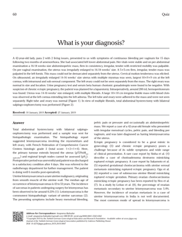 What Is Your Diagnosis?