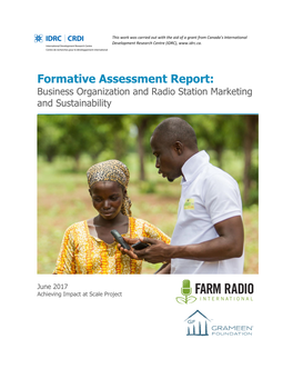 Formative Assessment Report: Business Organization and Radio Station Marketing and Sustainability