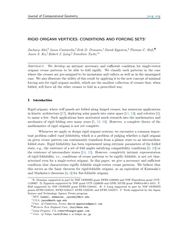 Rigid Origami Vertices: Conditions and Forcing Sets∗