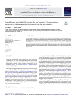 Establishing a Pre-COVID-19 Baseline for Surf Tourism