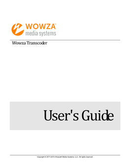 Wowza Transcoder User's Guide