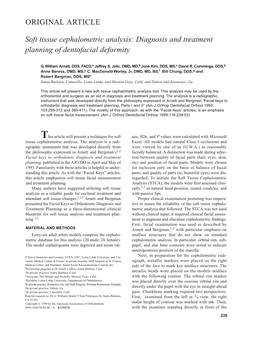 ORIGINAL ARTICLE Soft Tissue Cephalometric Analysis