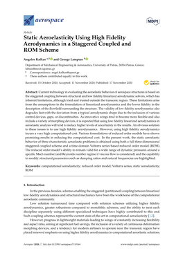 Static Aeroelasticity Using High Fidelity Aerodynamics in a Staggered Coupled and ROM Scheme