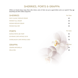 Sherries, Ports & Grappa