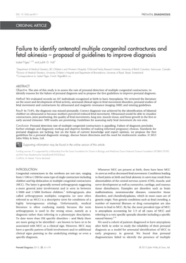 Failure to Identify Antenatal Multiple Congenital Contractures and Fetal Akinesia – Proposal of Guidelines to Improve Diagnosis