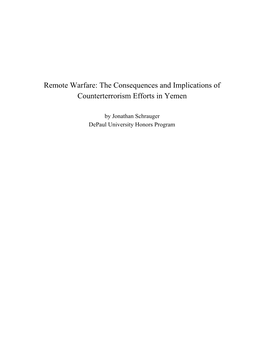 Remote Warfare: the Consequences and Implications of Counterterrorism Efforts in Yemen