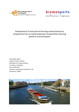 Development of Instructional Learning Material Based on Competencies for an Inland Waterway Transportation Learning Platform at Bremenports