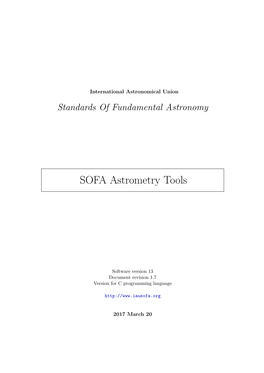 SOFA Astrometry Tools