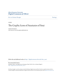 The Graphic Icons of Anastasios of Sinai Calum Samuelson Olivet Nazarene University, Ppiratecs@Hotmail.Com