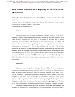 Notch Controls Arterialization by Regulating the Cell Cycle and Not Differentiation