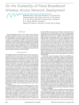 On the Scalability of Fixed Broadband Wireless Access Network Deployment