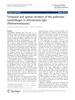 Temporal and Spatial Variation of the Pollinator Assemblages In