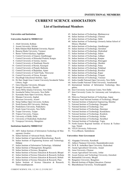 List of Institutional Members