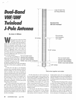 Dual-Band VHF-UHF Twinlead J-Pole Antenna