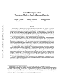 Linear Probing Revisited: Tombstones Mark the Death of Primary Clustering