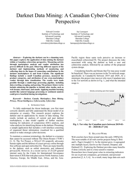 Darknet Data Mining: a Canadian Cyber-Crime Perspective