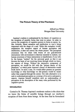 The Picture Theory of the Phantasm Introduction Central to St, Thomas