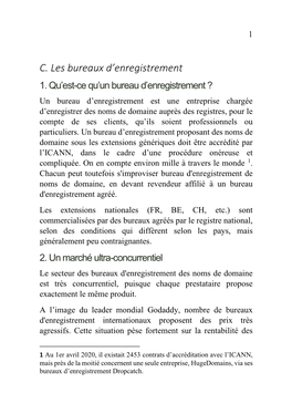 C. Les Bureaux D'enregistrement