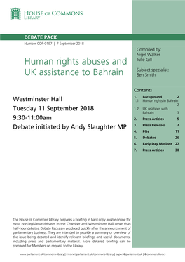 Human Rights Abuses and UK Assistance to Bahrain 3