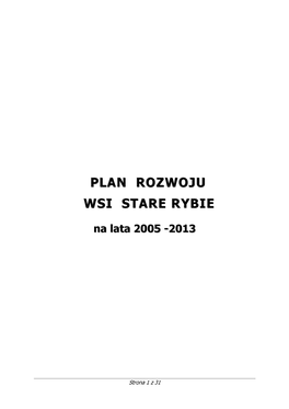 Plan Rozwoju Wsi Stare Rybie