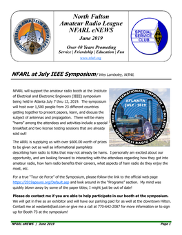 North Fulton Amateur Radio League NFARL Enews