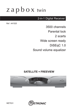 3500 Channels Parental Lock 2 Scarts Wide Screen Ready Diseqc 1.0 Sound Volume Equalizer