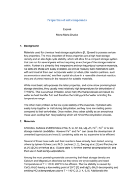 Properties of Salt Compounds