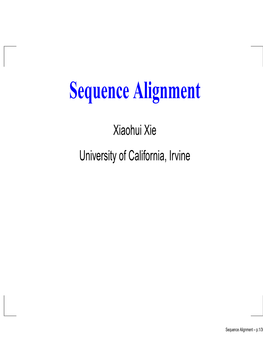 Sequence Alignment