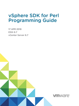 Vsphere SDK for Perl Programming Guide