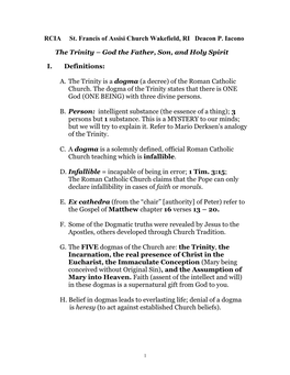The Trinity – God the Father, Son, and Holy Spirit