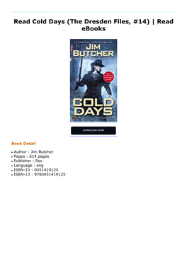 Read Cold Days (The Dresden Files, #14)