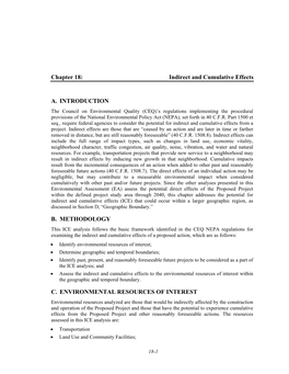 Chapter 18: Indirect and Cumulative Effects