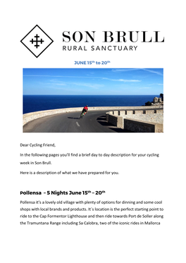 Pollensa – 5 Nights June 15Th – 20Th