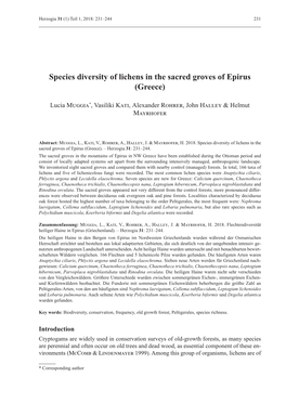 Species Diversity of Lichens in the Sacred Groves of Epirus (Greece)