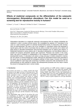 Effects of Medicinal Compounds on the Differentiation of the Eukaryotic