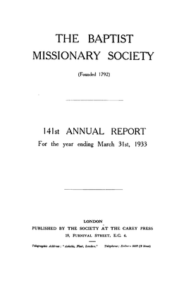 The Baptist Missionary Society