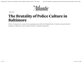 Freddie Gray Is Only the Latest Apparent Victim of Baltimore Police