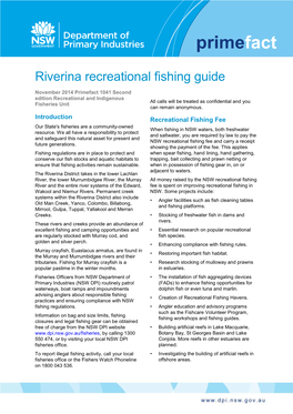 Riverina Recreational Fishing Guide