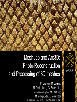 Meshlab and Arc3d: Photo-Reconstruction and Processing of 3D Meshes