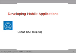 Developing Mobile Applications